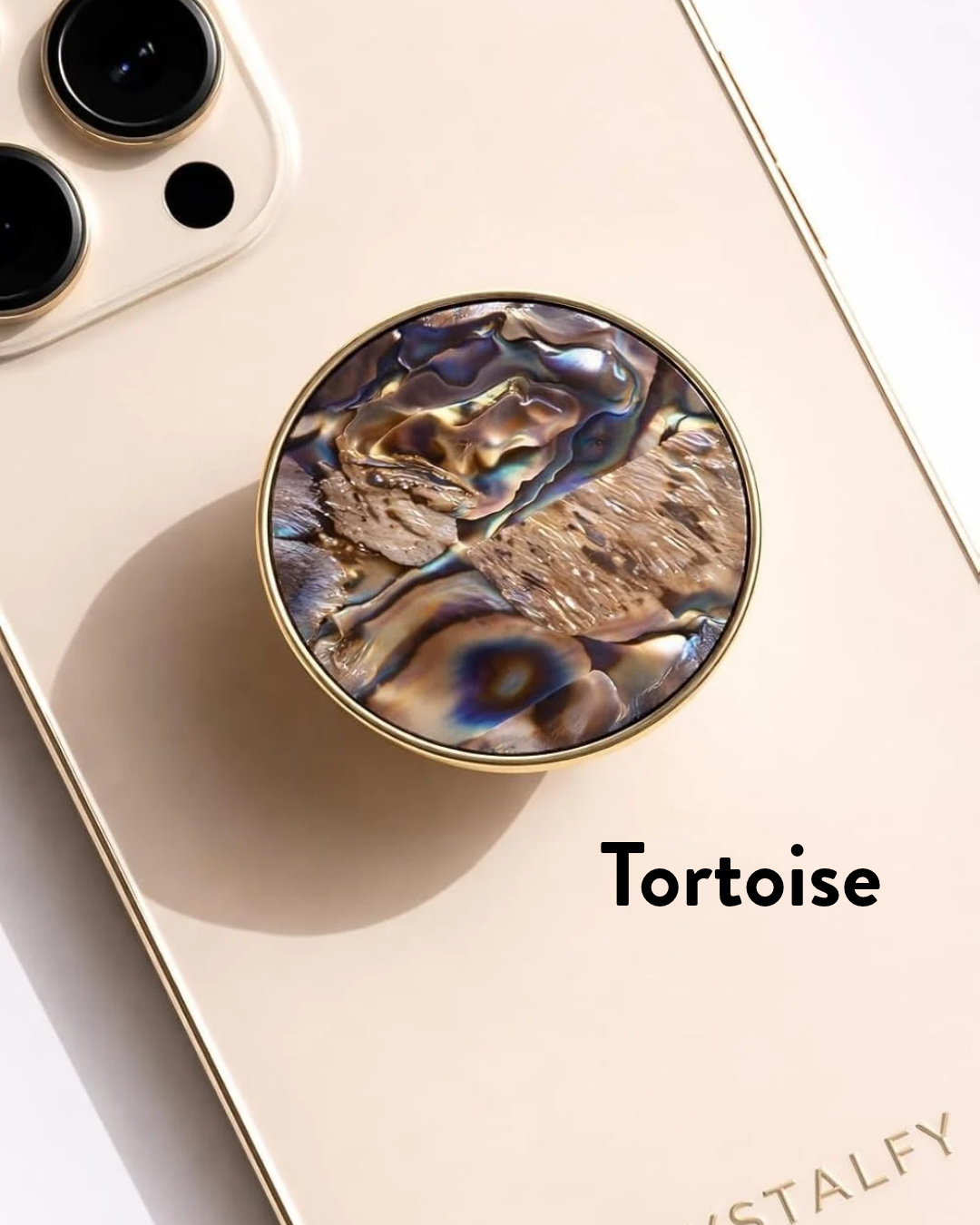 CRYSTALFY - Natural Abalone Seashell Phone Grip Holder