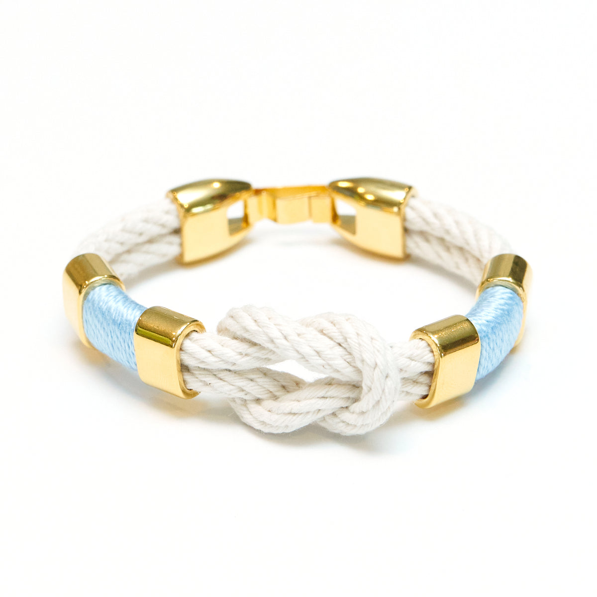 Allison Cole Jewelry - Starboard Bracelet - Ivory/ Light Blue/ Gold