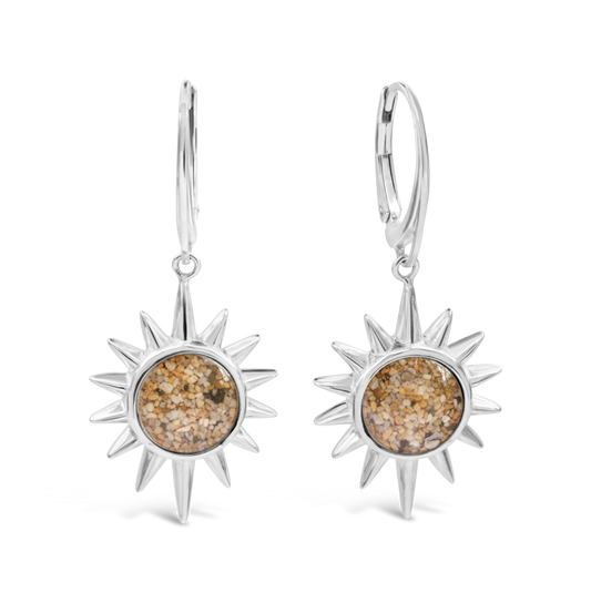 Sun Earrings, sand from the beaches of Cape Cod