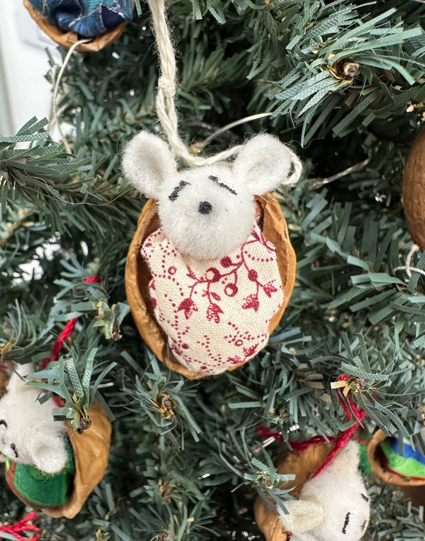 Handmade Mouse in a Walnut Shell Ornament by NJB Designs