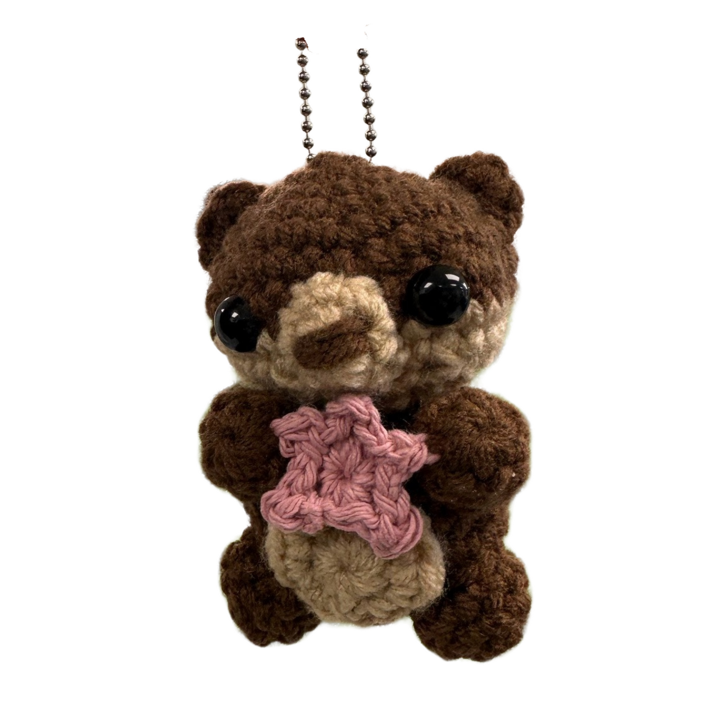 Hand Crocheted Otter Keychain by HJ Designs