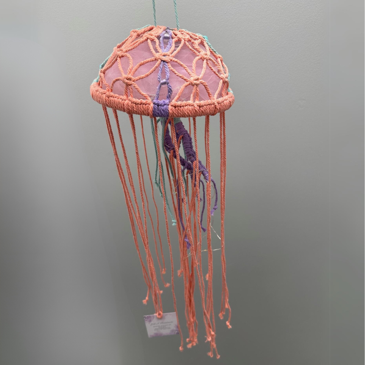 Macramé Jellyfish in "Peach Bellini" by JLN Handmade