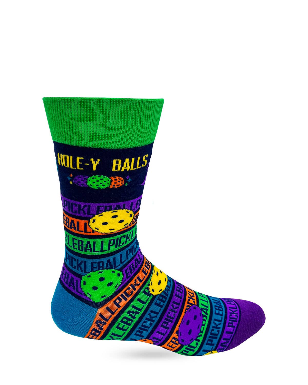 Fabdaz - Hole-y Balls Men's Pickleball Novelty Crew Socks