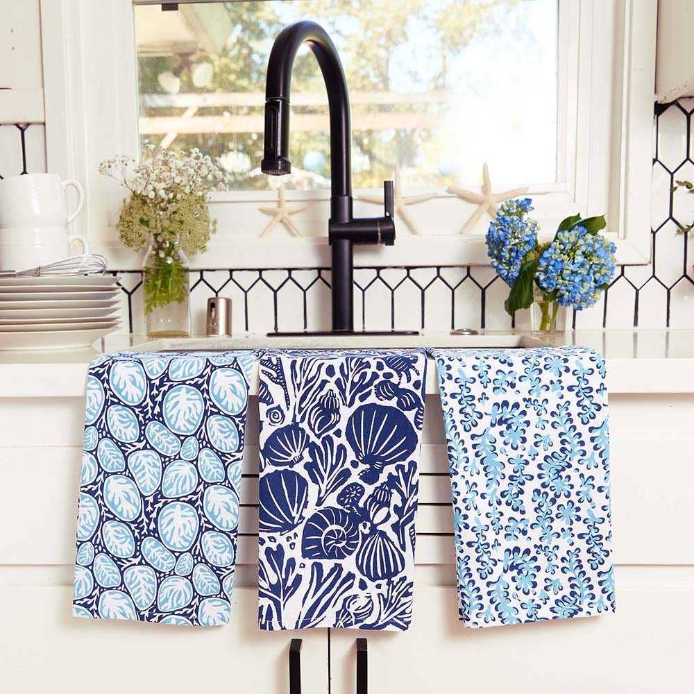 Sea Life Cotton Kitchen Towels (Set of 3)