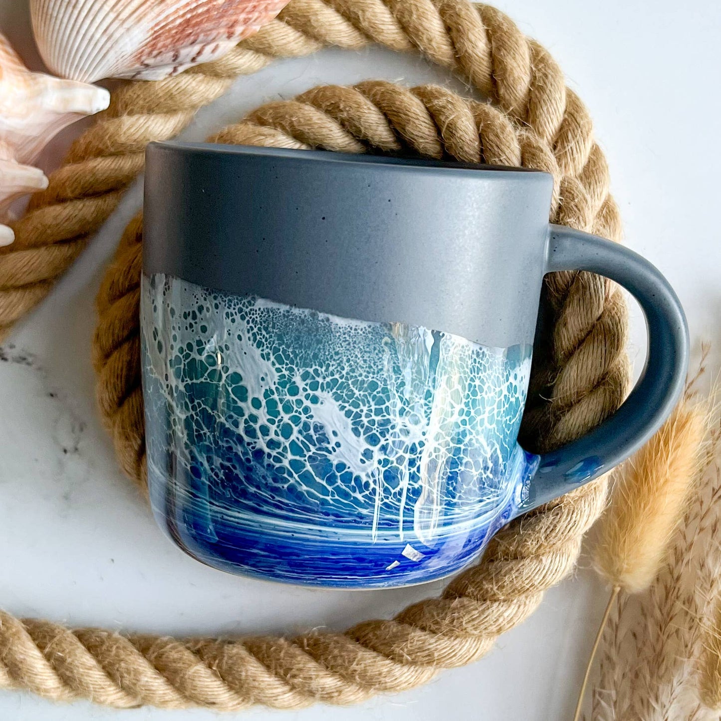 Citrus Waves Art - Gray Coffee Mug