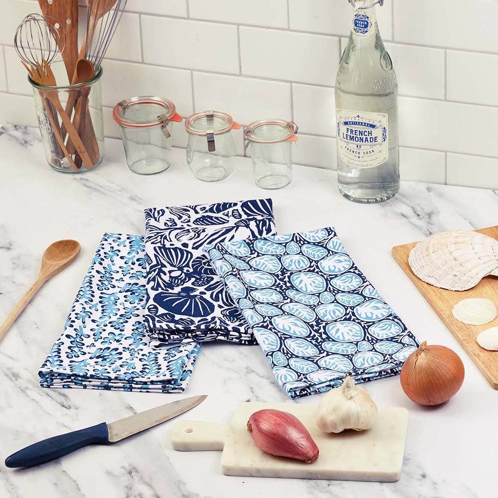 Sea Life Cotton Kitchen Towels (Set of 3)