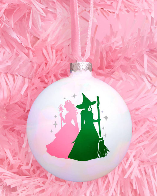 Good Witch Bad Witch Iridescent Christmas Ornament Xmas Holiday Decor