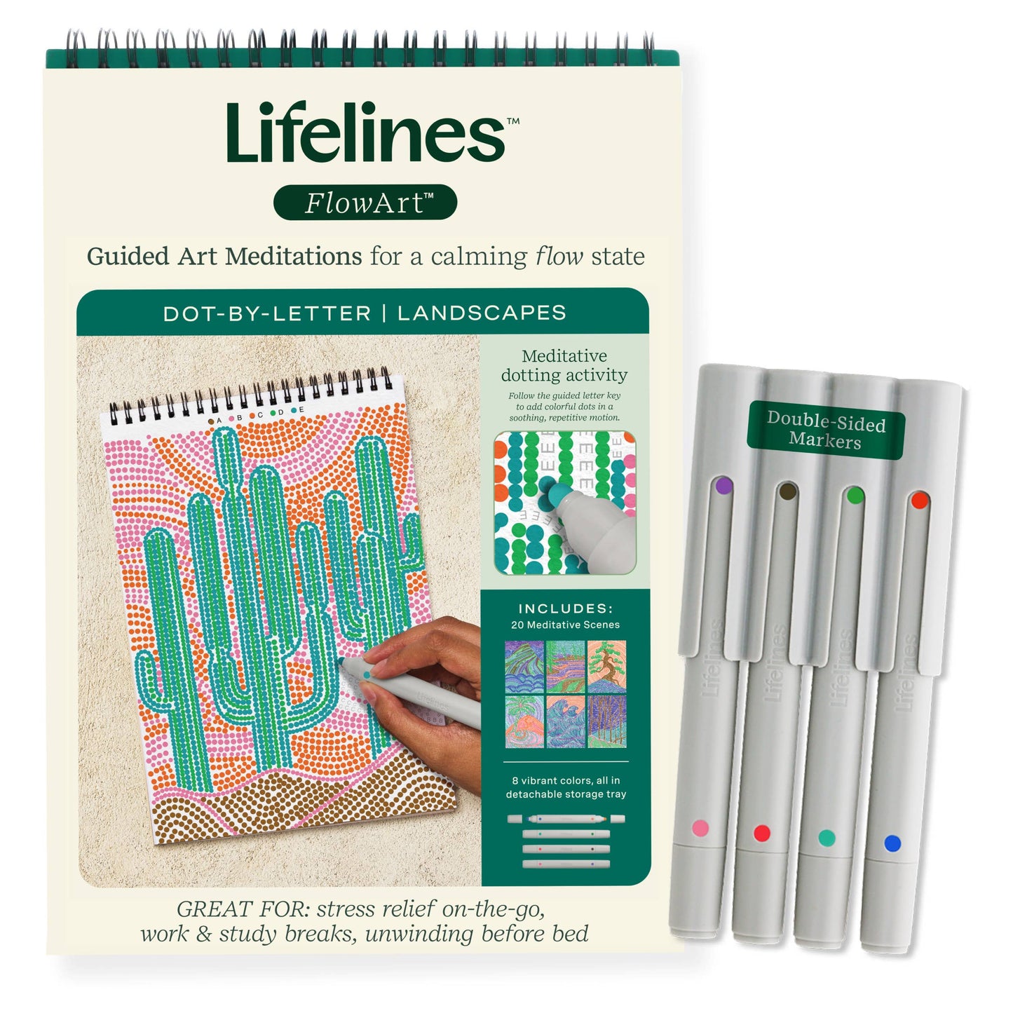 Lifelines - FlowArt -Dot By Letter - Landscapes