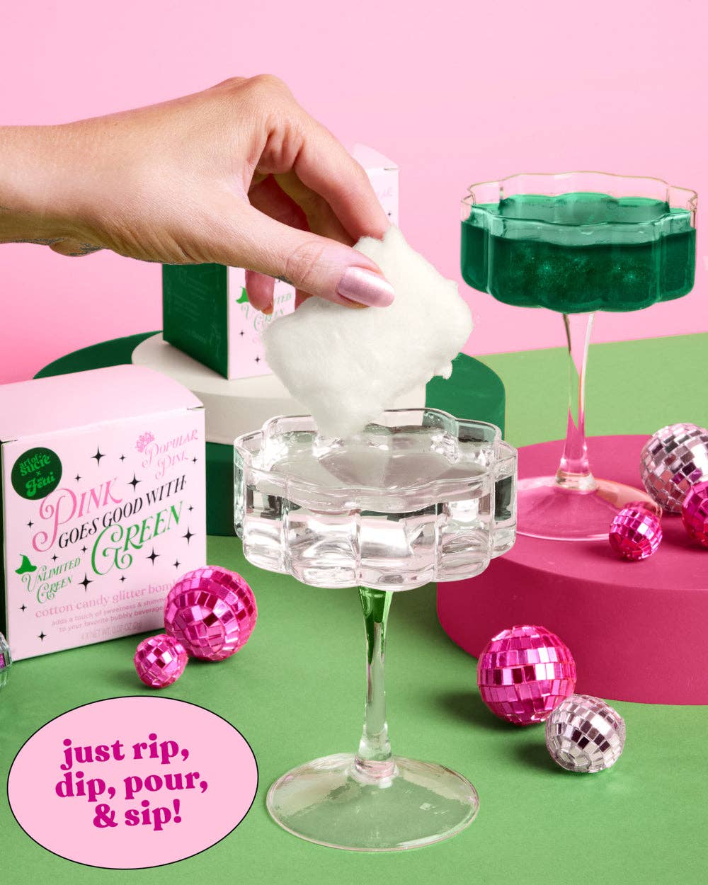 Good Witch Bad Witch Glitter Bombs - 4 cotton candy drink bombs witch