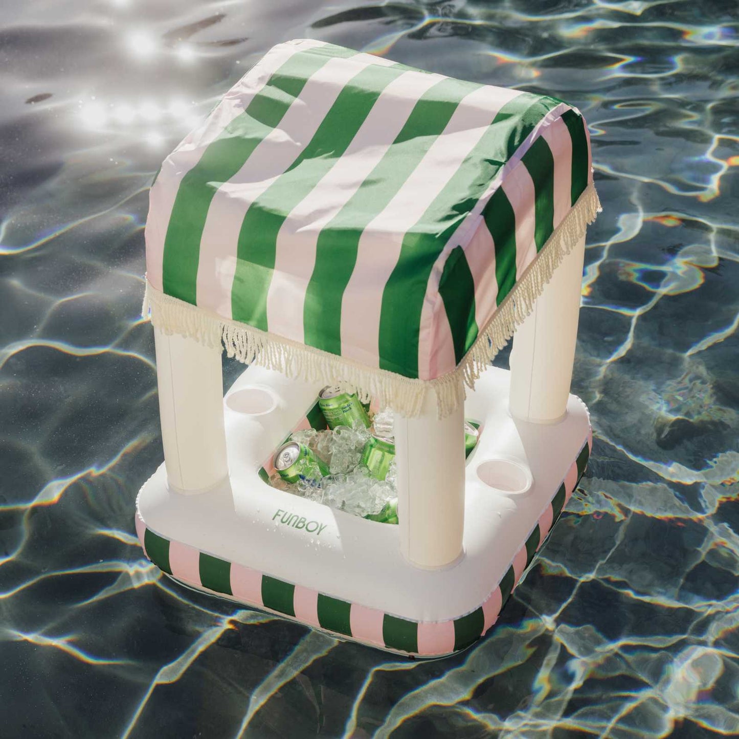 Floating Cabana Bar - Green and Pink