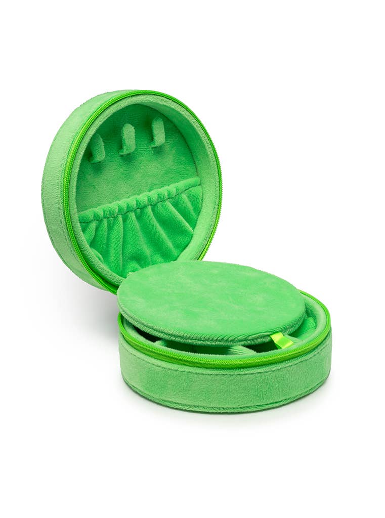 Living Royal - Velvet Jewelry Zip Case / Organizer - Kitten Caboodle -Green