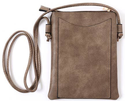 Shine Mark Accessories - Taupe - Butterfly Laser Cut Crossbody Cellphone Bags