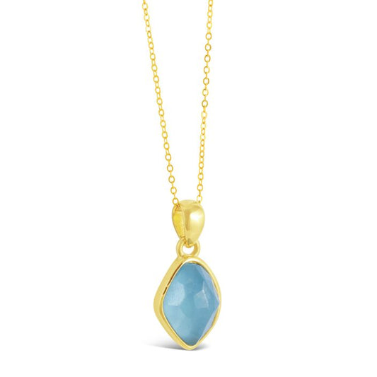 Dune Jewelry - Paradise Aquamarine Necklace by Camille Kostek - 14k Gold Vermeil