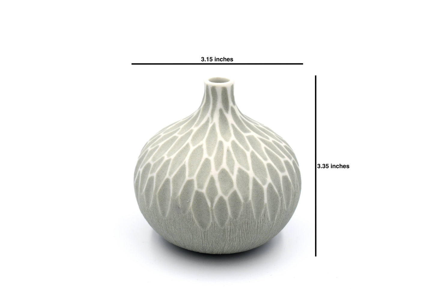 Art Floral Trading LLC -Small Congo Porcelain Bud Vase - Grey and White Webbing