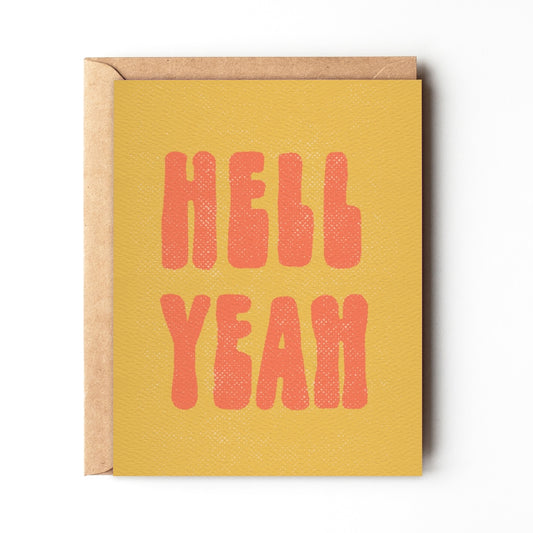 Daydream Prints - Hell Yeah - Retro Fun Congratulations Card