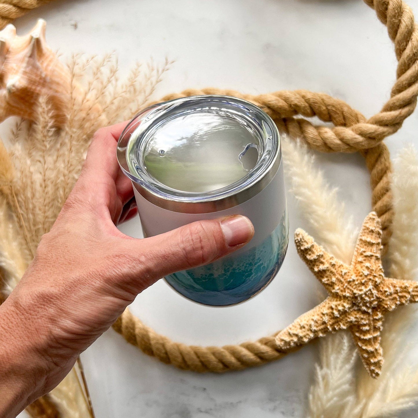 Ocean Waves Wine Tumblers 12oz