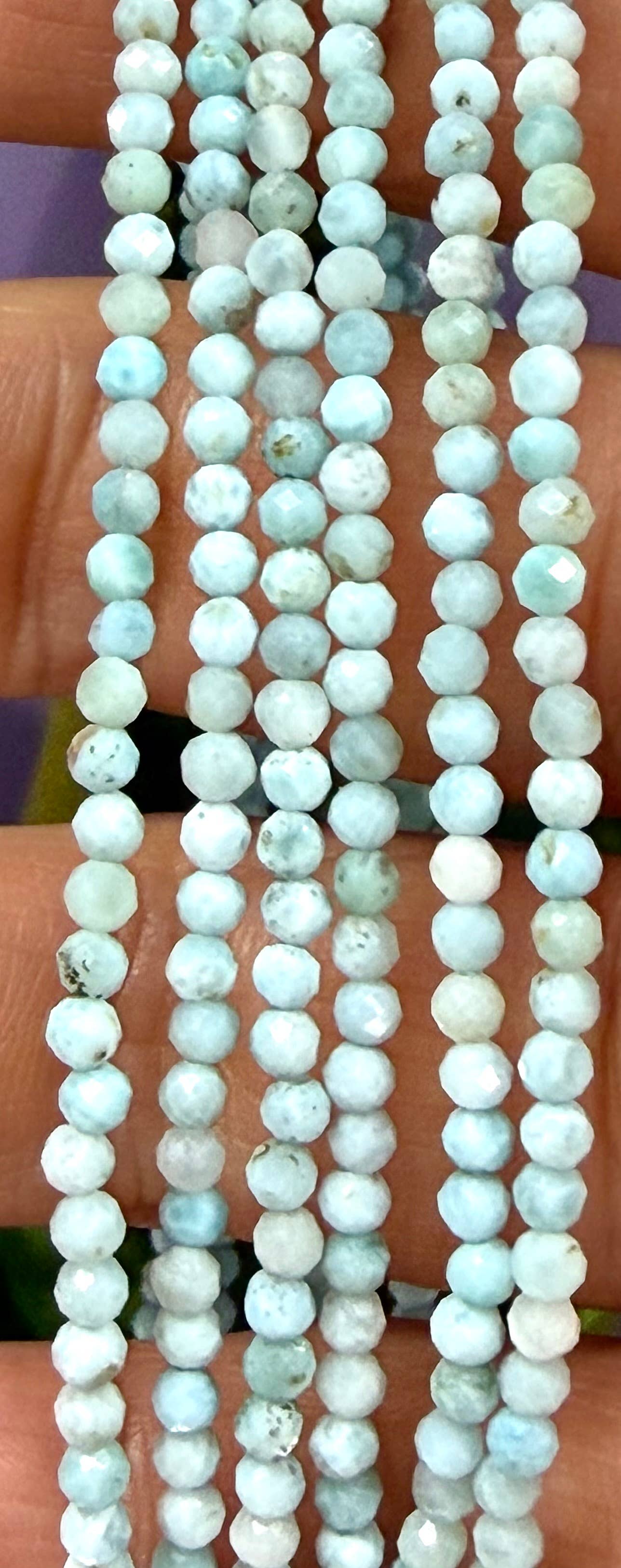 Natural Larimar Anklet Stainless Steel Finding