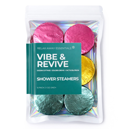 Relax Away Essentials - Vibe and Revive Shower Steamers 6 Pack - Made in USA - Spa