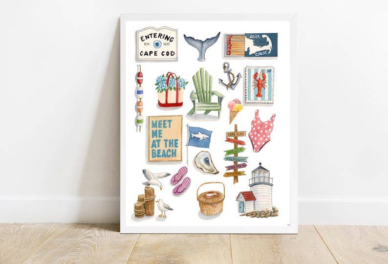 Fiona and Honey Designs - Cape Cod Illustration Watercolor Painting