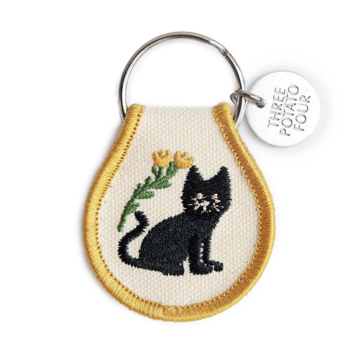Three Potato Four - Patch Keychain - Black Cat