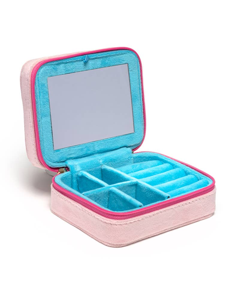 Living Royal - Velvet Jewelry Zip Case / Organizer - Feminine Florals -Pink