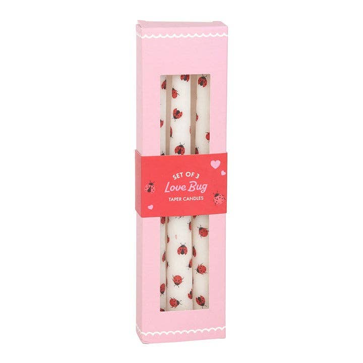 Something Different Wholesale - Set of 3 Love Bug Ladybug Valentine Taper Candles