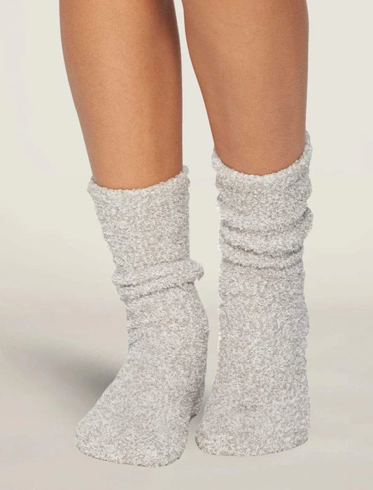 Barefoot Dreams - Cozychic Women's Heathered Sock - Oyster White