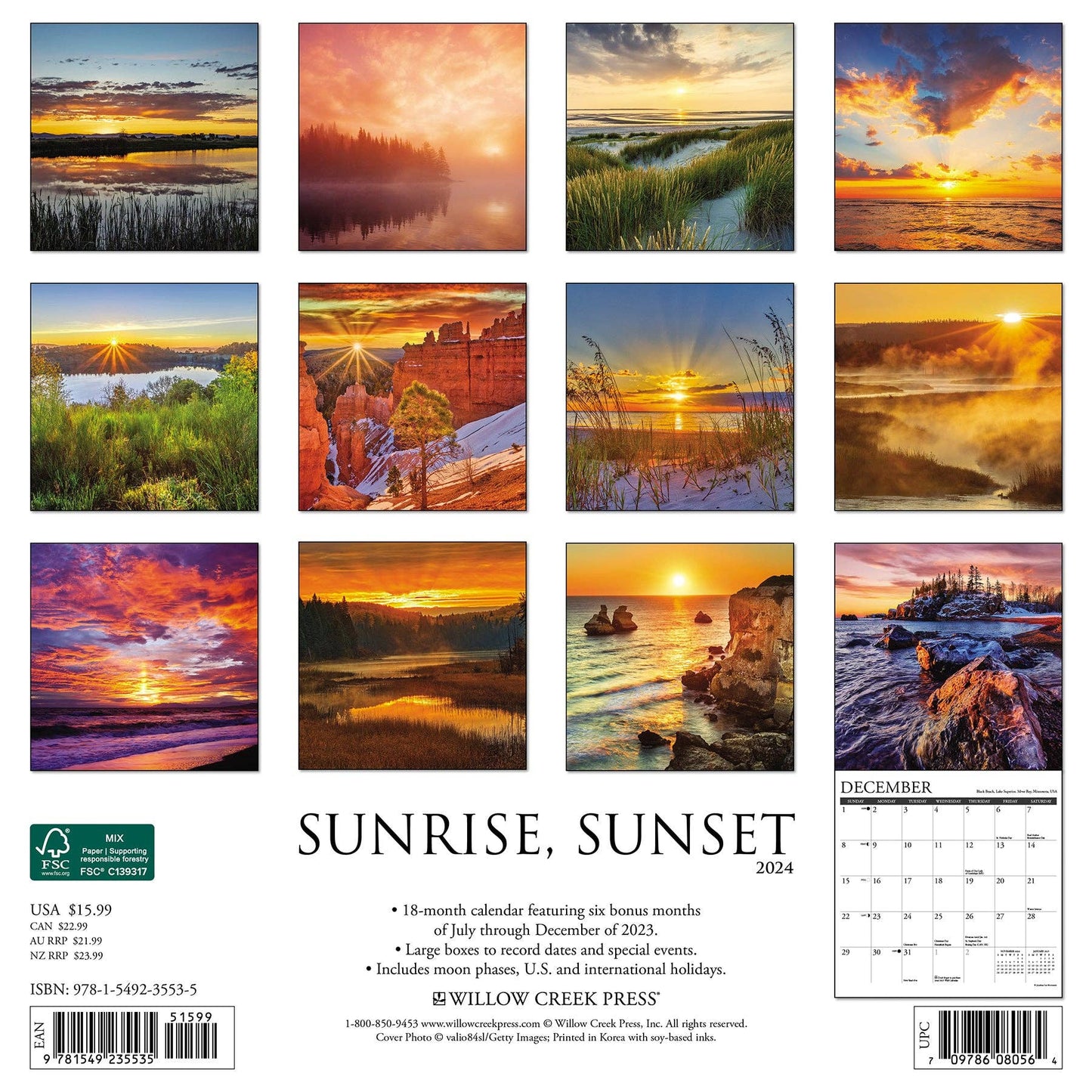Sunrise, Sunset 2024 Wall Calendar