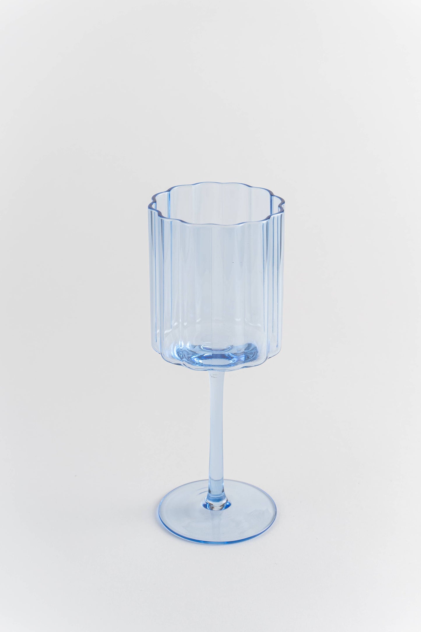 Jeanne Fitz - Scalloped Edge Glasses, wine, Blue