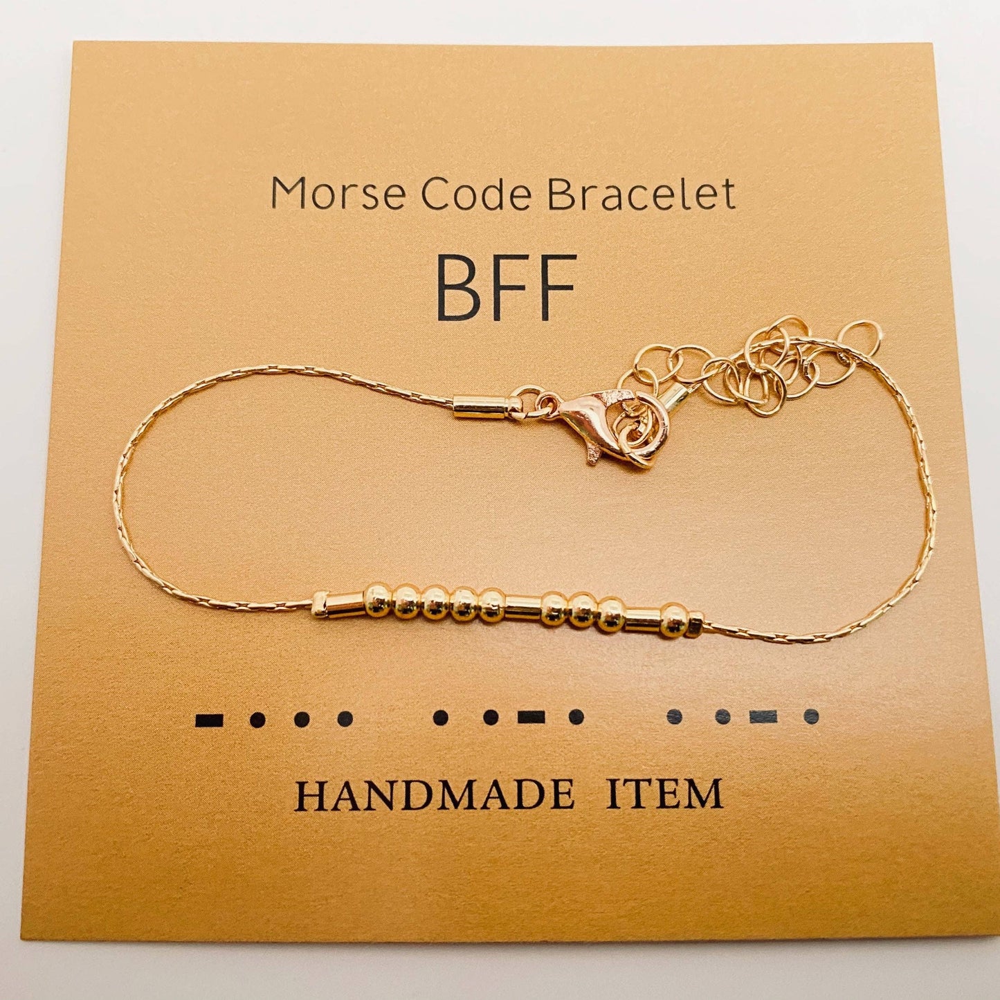 Mio Queena - Handmade Golden Morse Code Bracelet: BEST BITCHES
