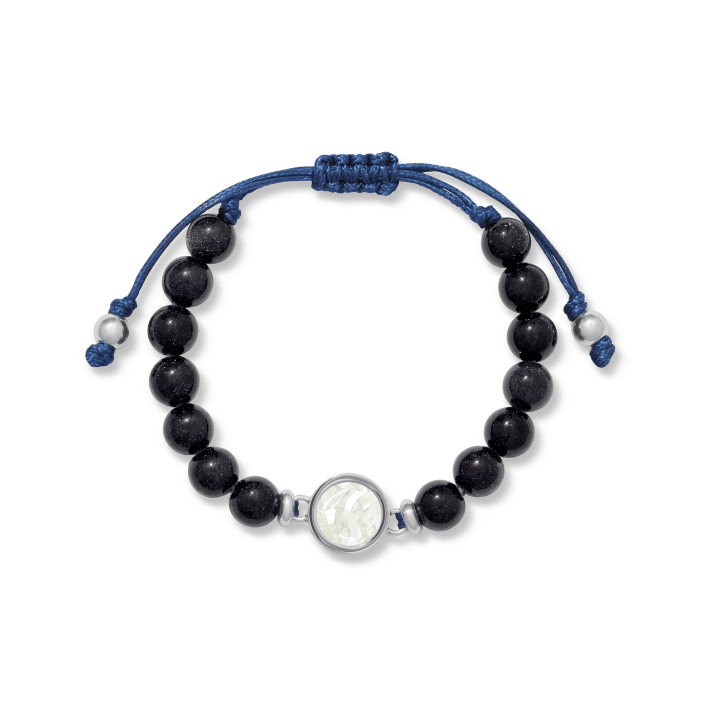 Beaded Bracelet Adjustable - Round - Blue Sandstone