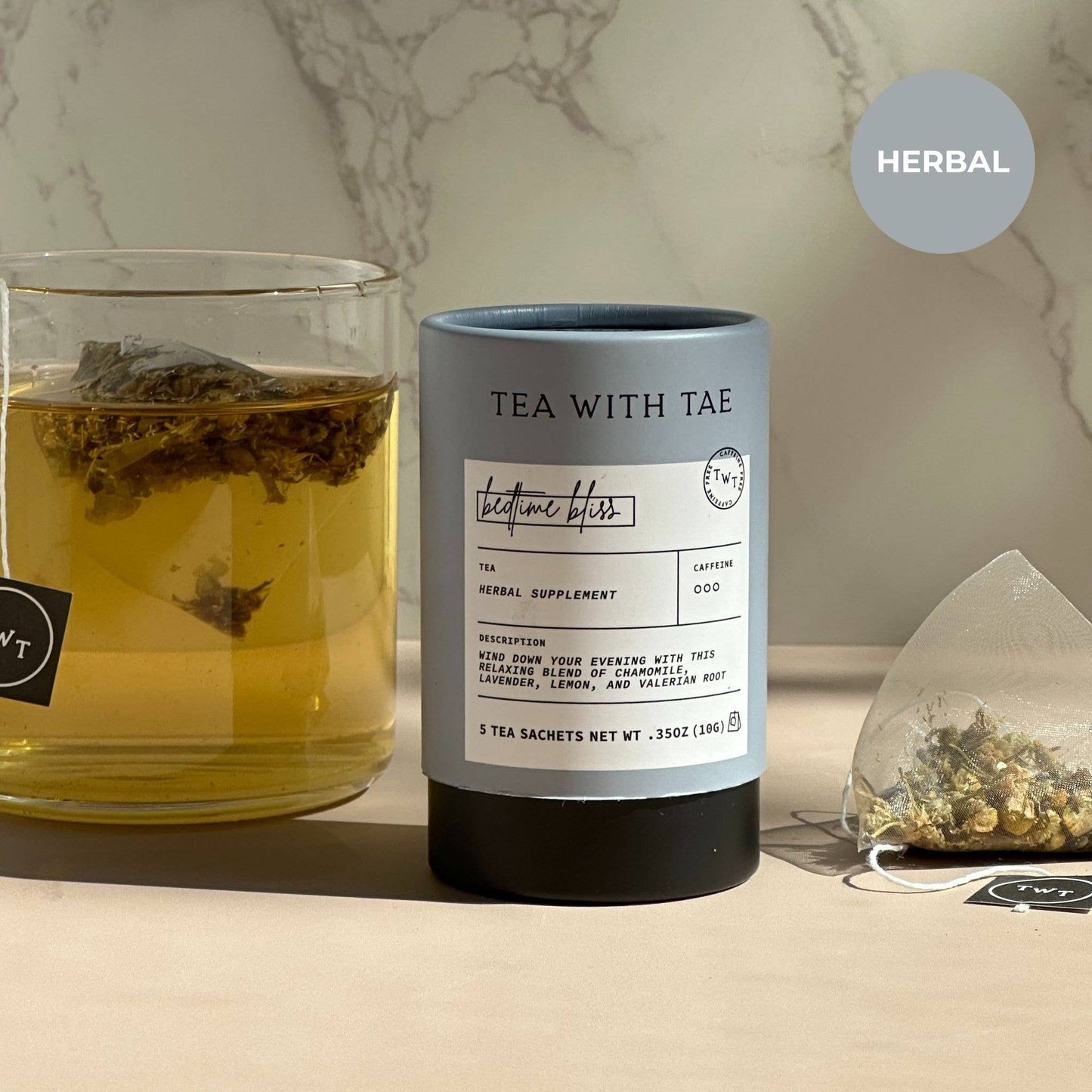 Tea with Tae - Nighttime Routine Sleep Tea Mini Tube Gift (5 tea bags)