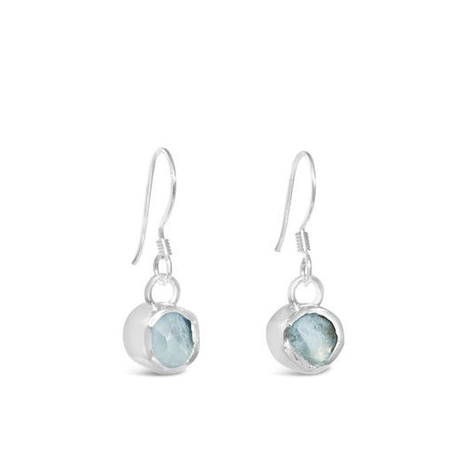 Dune Jewelry - Blue Lagoon Aquamarine Drop Earrings by Camille Kostek - Sterling Silver