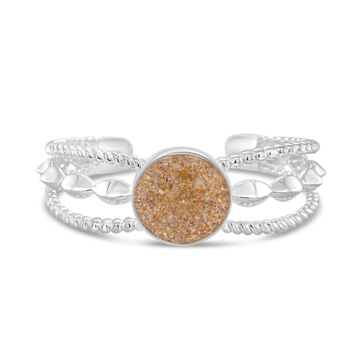 Boho Cuff Bracelet - Round - Abalone