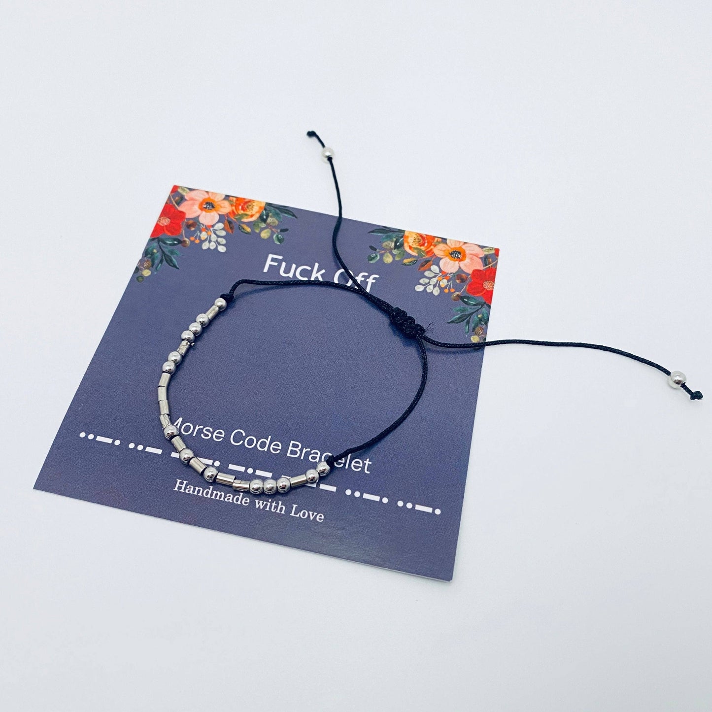 Mio Queena - Multi style Morse Code Stretch Bracelets: Fuck cancer