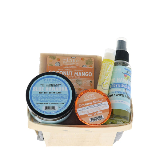 Rinse Bath Body Inc - Mother's Day Tropical Gift | 5-piece Bundle for Mom | Beachy
