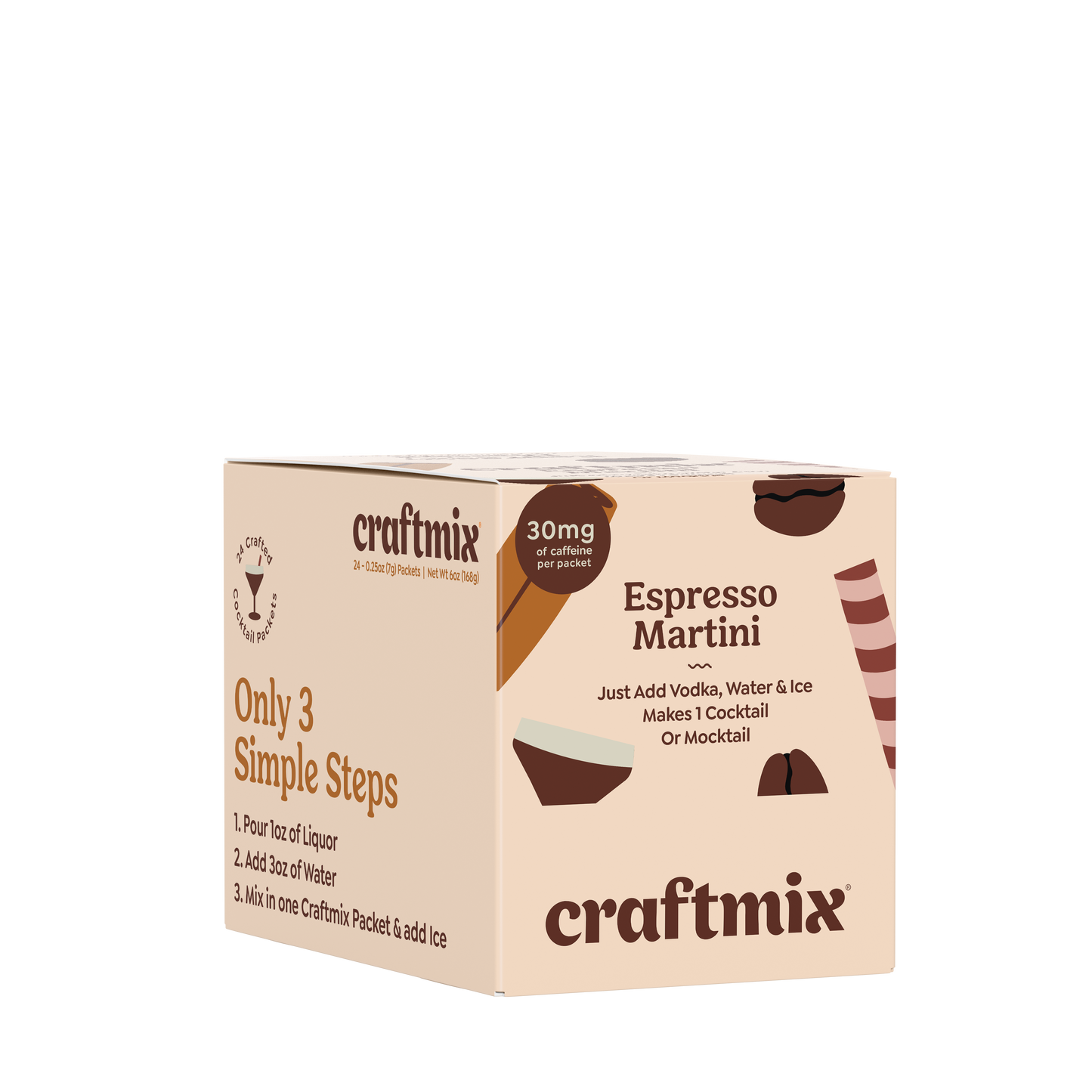 Craftmix - Espresso Martini Cocktail / Mocktail Mixer - 24ct Caddy