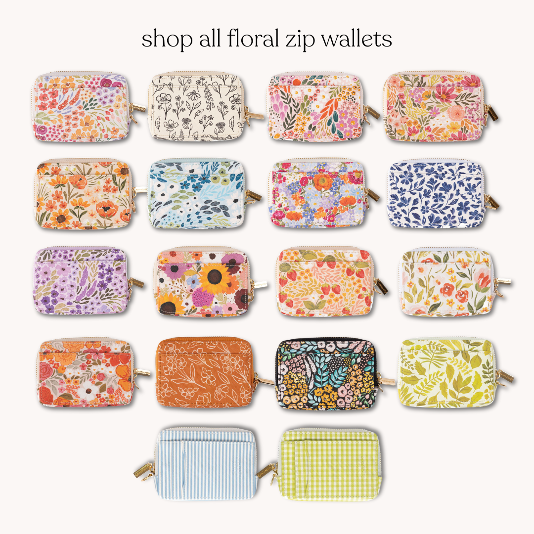 Elyse Breanne Design - Waterfall Floral Zip Wallet