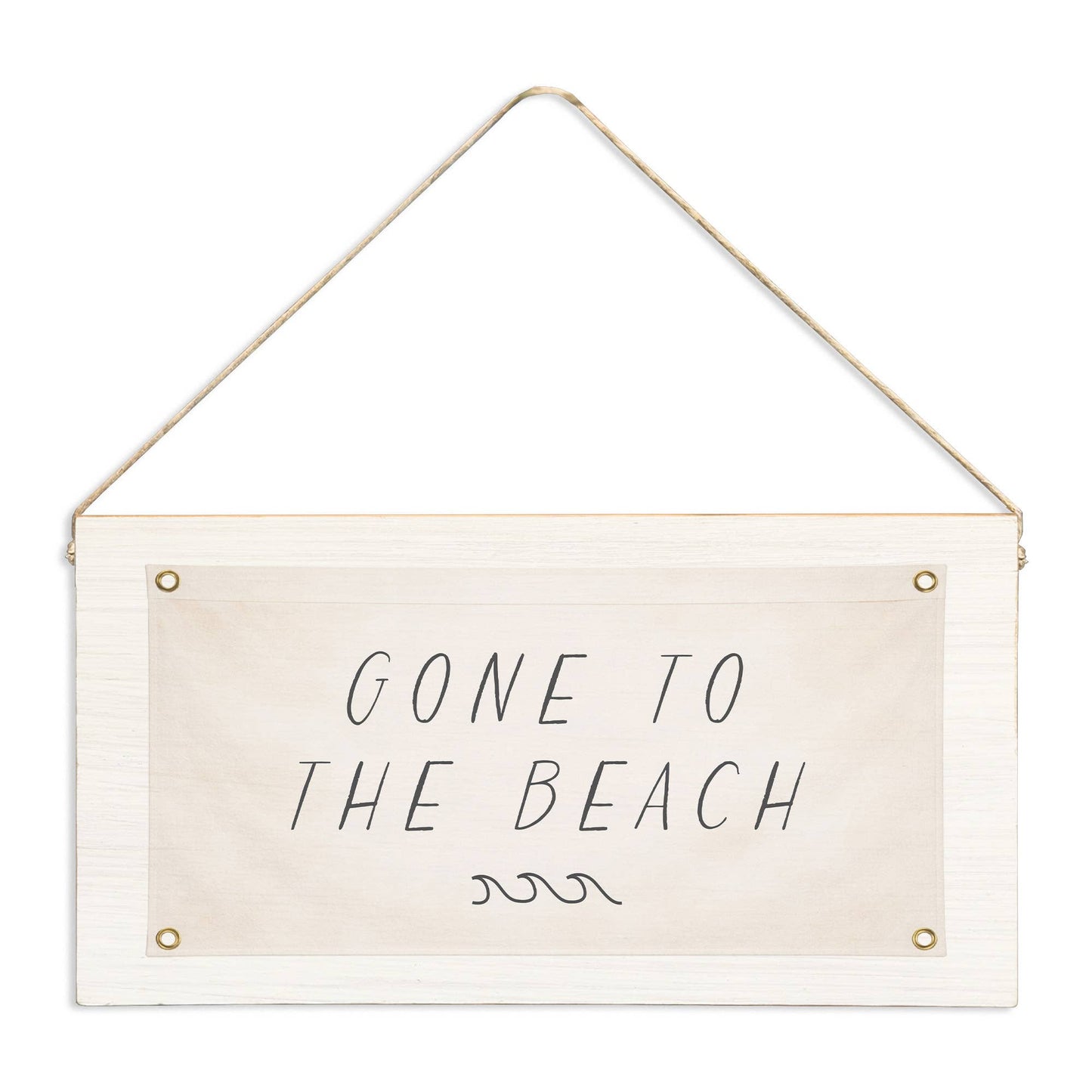 Gone To The Beach Twine Sign | Coastal Door Decor