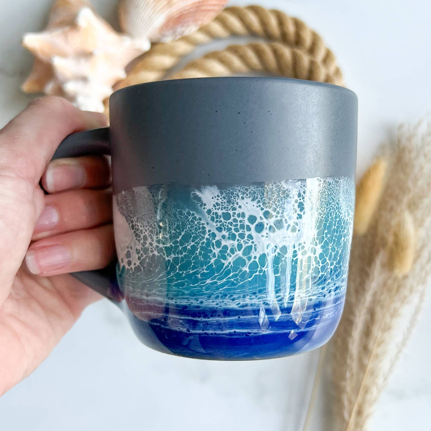 Citrus Waves Art - Gray Coffee Mug