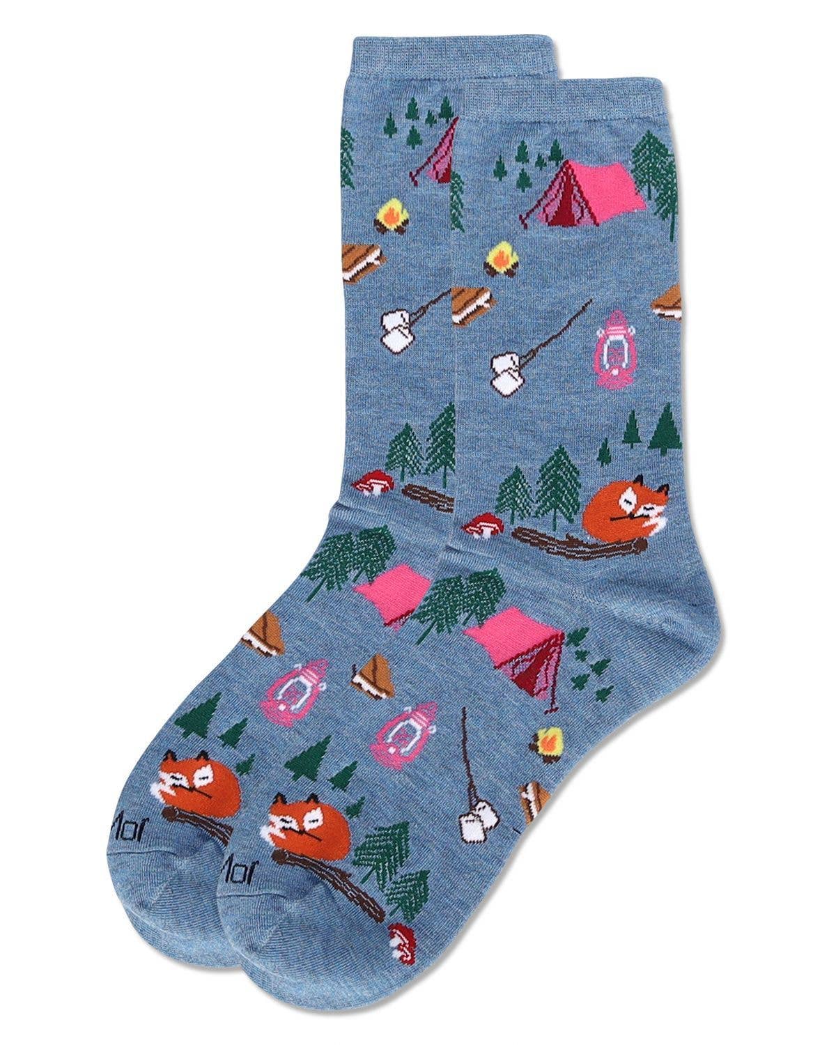 Infinity Classics -Camping Trip Bamboo Crew Socks: Women's 9-11