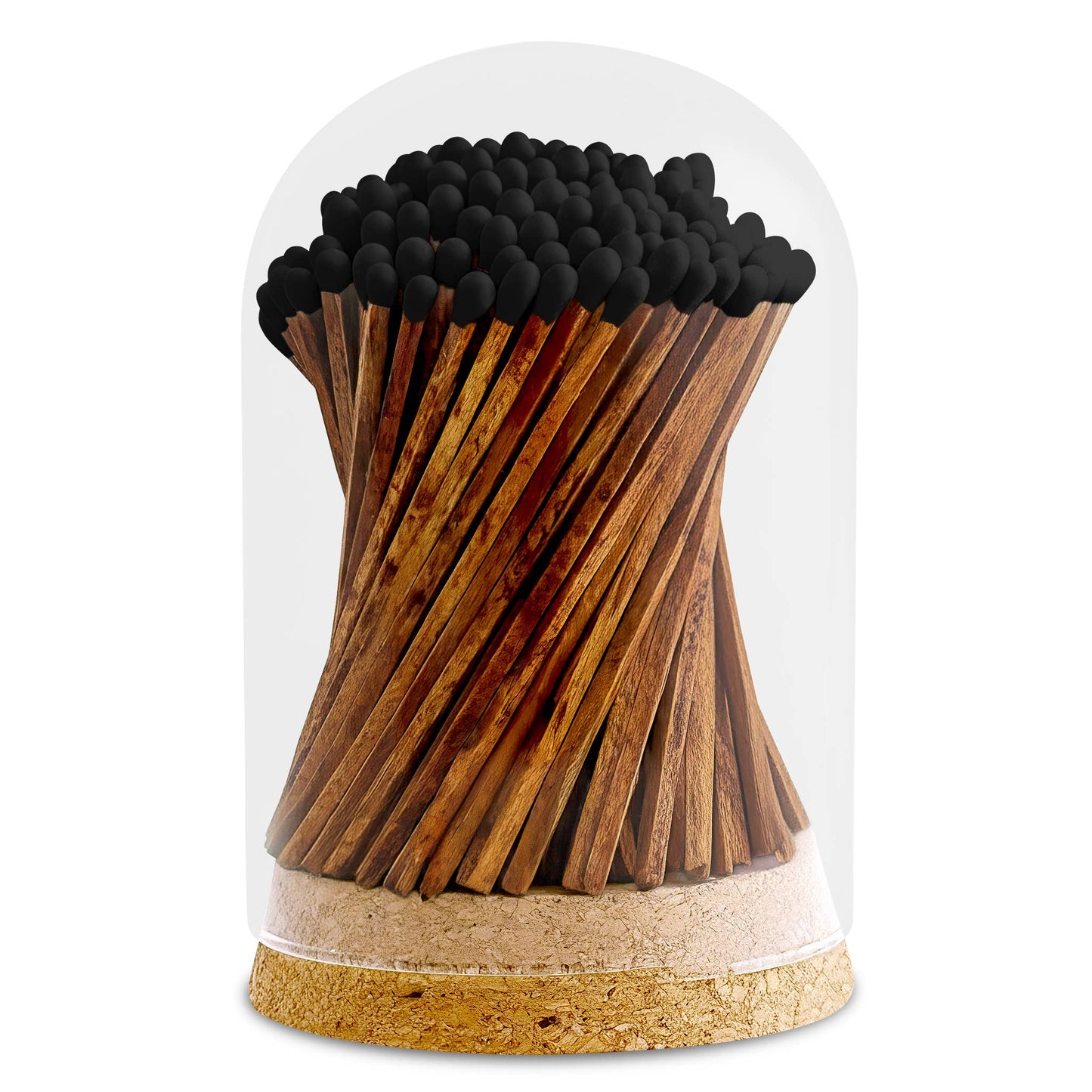 Thankful Greetings - 4" Matches in Premium Glass Cloche - Light Blue