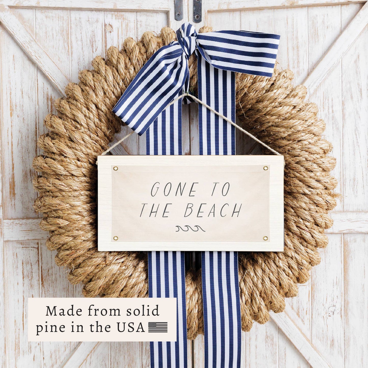Gone To The Beach Twine Sign | Coastal Door Decor