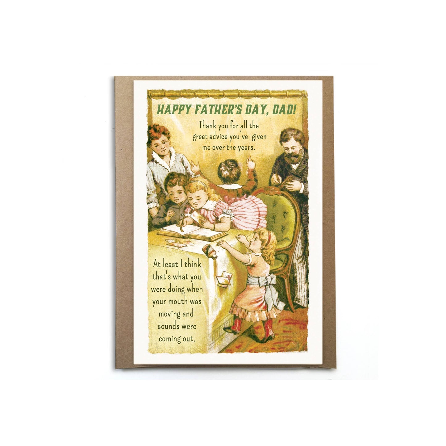 A Zillion Dollars - Funny Father's Day Card - Good Advice; Vintage Style; Victorian Style; Funny Sarcastic Card for Dad