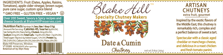 Blake Hill Preserves - Date & Cumin Chutney