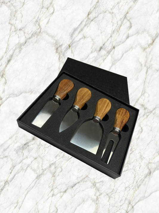 Kitchenware Imports - Small Utensils set of 4 Acacia Wood in Black gift box