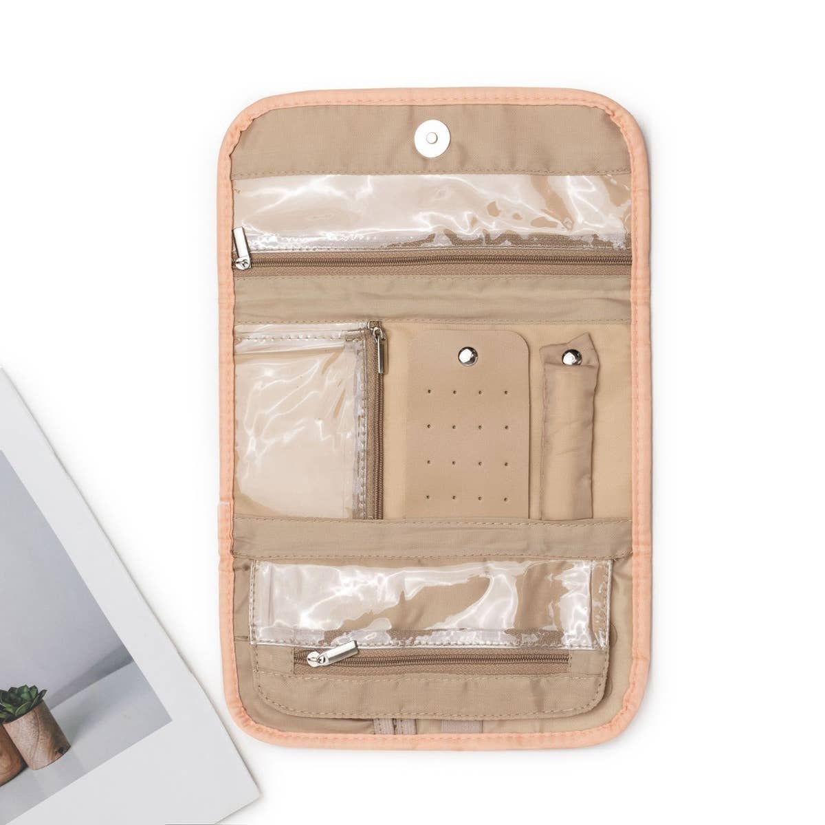 Foldable Travel Jewelry Organizer Roll - Black