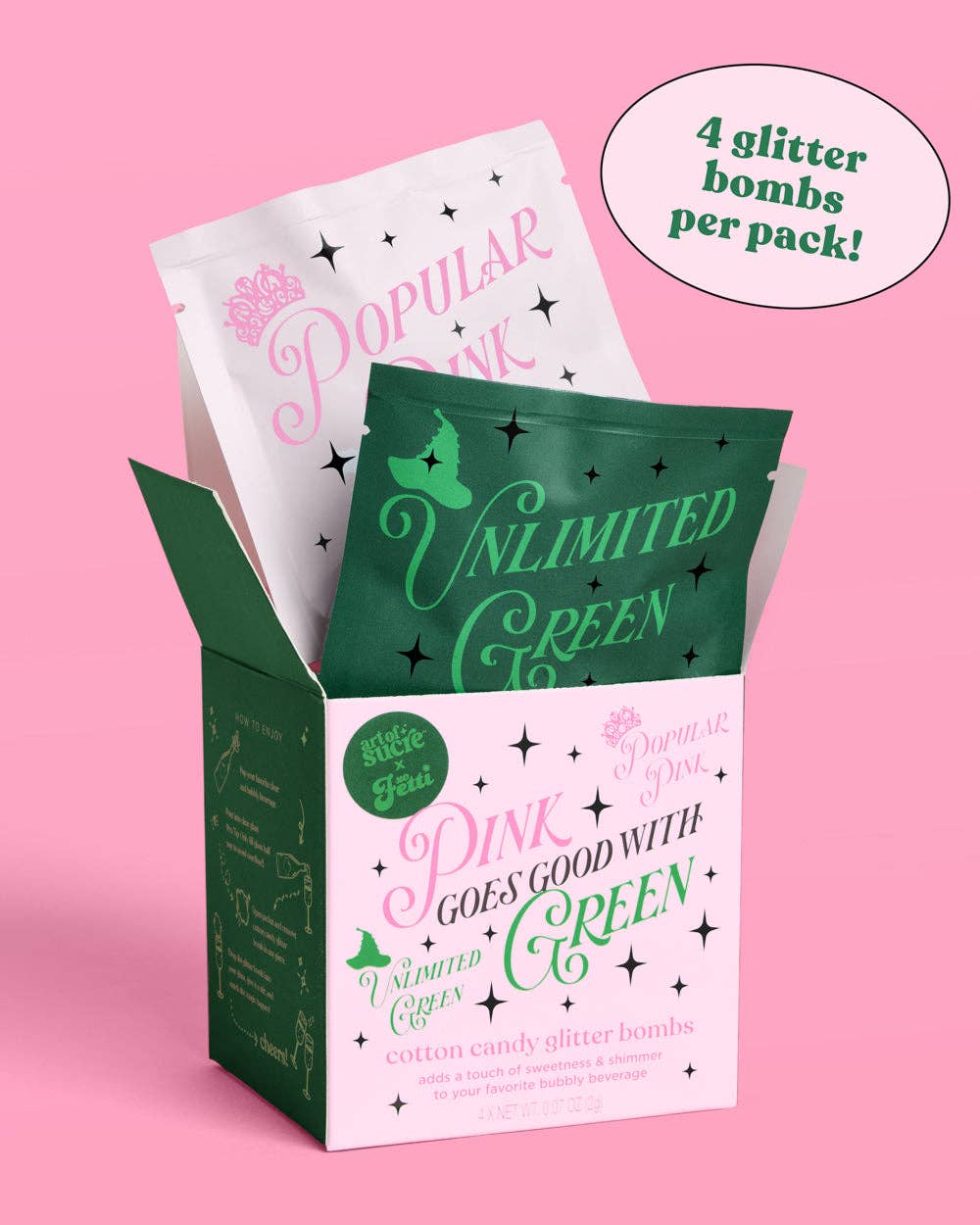 Good Witch Bad Witch Glitter Bombs - 4 cotton candy drink bombs witch