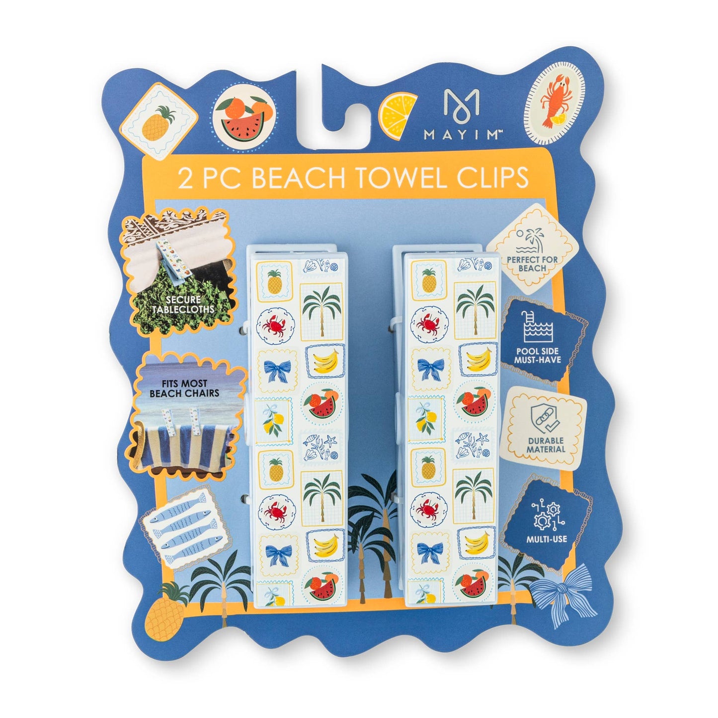 Core Home - 2pk Beach Towel Clips - Tropical Summer