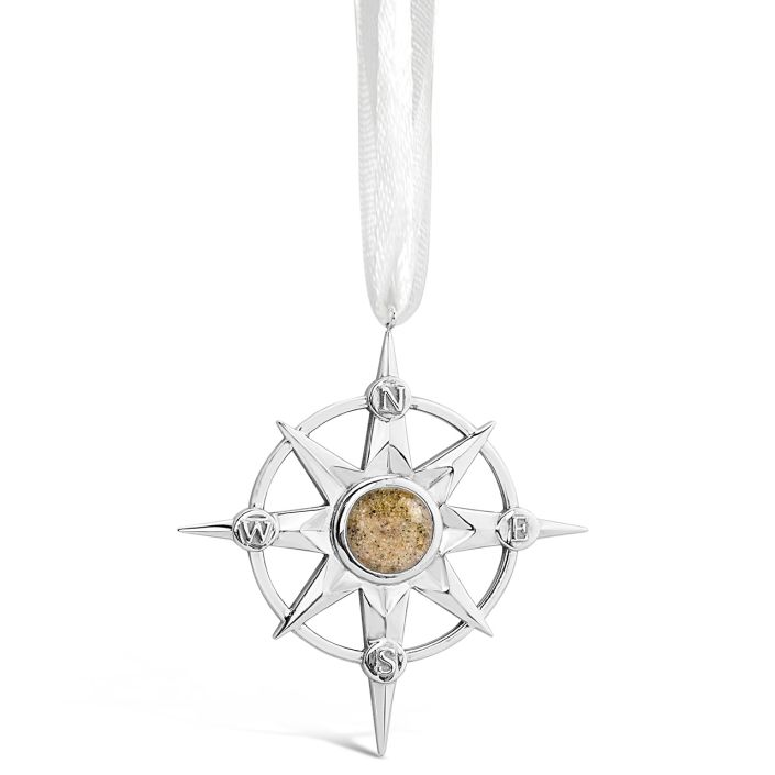 Dune Jewelry -Compass Ornament, Made with sand from the Beaches of Cape Cod